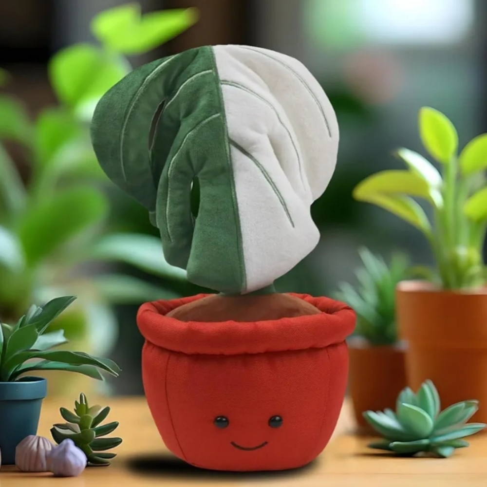 Plush Potted Plant Toy - Green and Red
